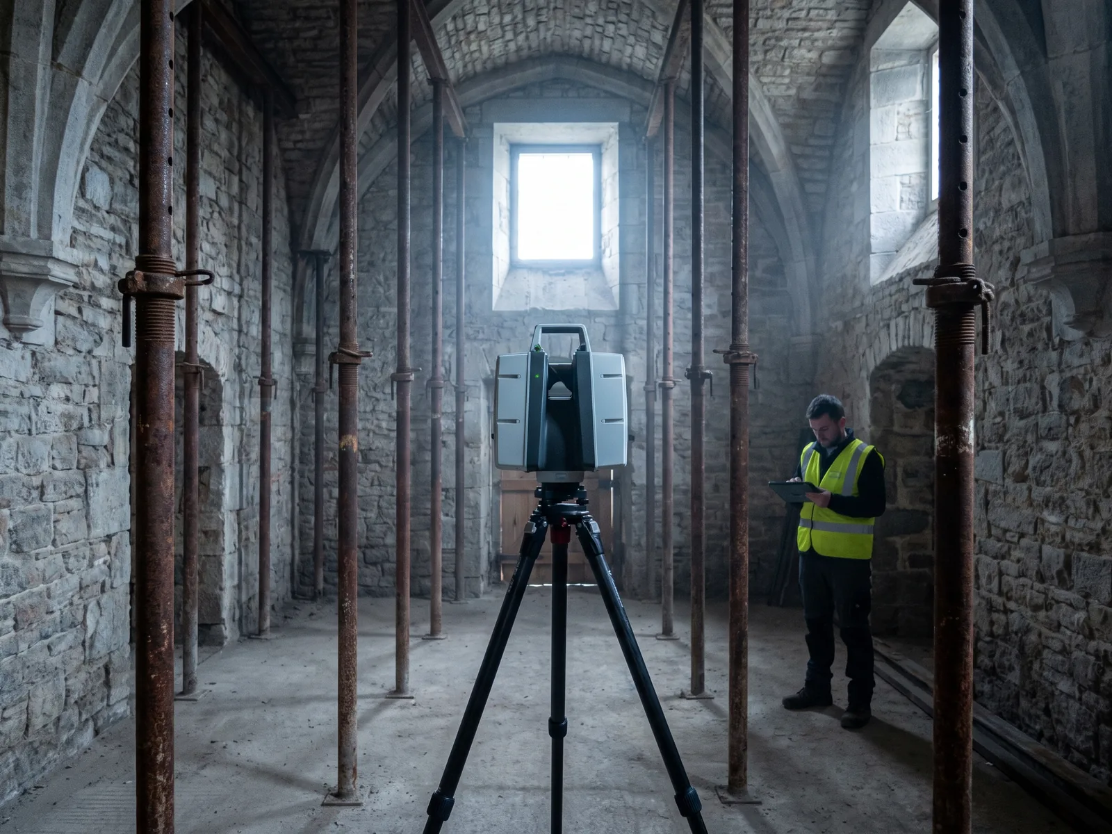 Rilievo laser scanner in un edificio storico in ristrutturazione