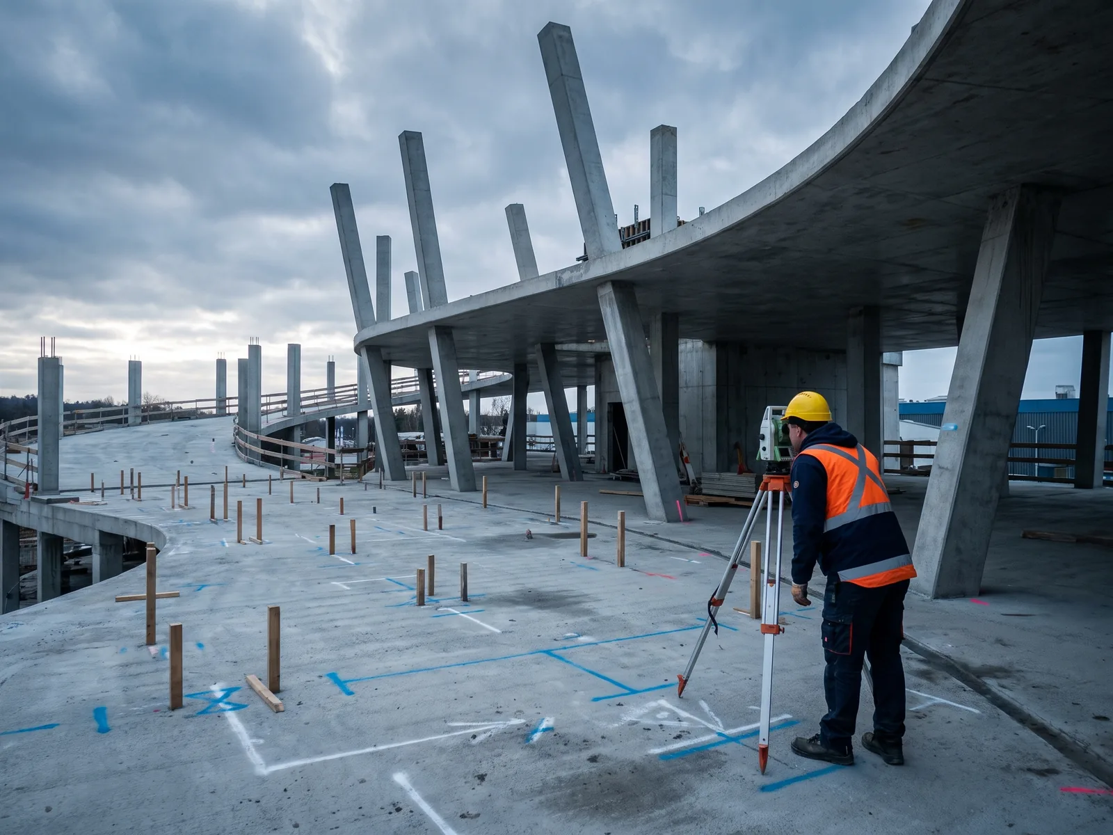 Tracciamento con stazione totale su una struttura a geometria non ortogonale